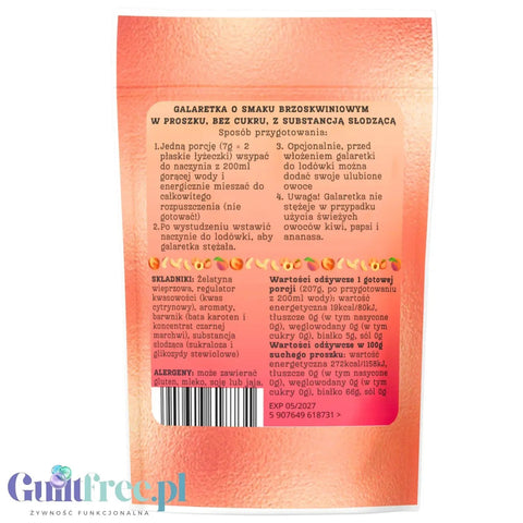 Funky Jelly Peach Galaretka Brzoskwinia x 3 porcje - galaretka bez cukru o smaku brzoskwiniowym by Funky Flavors (funky-jelly-peach-galaretka-brzoskwinia-x-3-porcje-galaretka-bez-cukru-o-smaku-brzoskwiniowym)