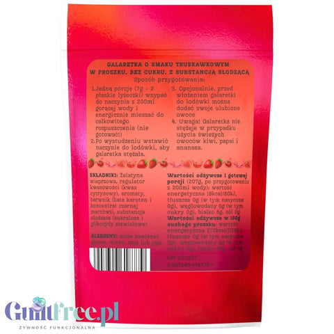 Funky Jelly Strawberry Galaretka instant x 3 porcje - galaretka bez cukru o smaku truskawkowym by Funky Flavors (funky-jelly-strawberry-galaretka-instant-x-3-porcje-galaretka-bez-cukru-o-smaku-truskawkowym)