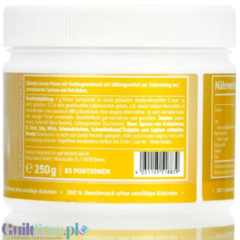 Rocka Nutrition Rocka Nutrition Smacktastic Vanilla Cream 250g - wegański słodzący aromat waniliowy w proszku - Baking Flavors & Extracts