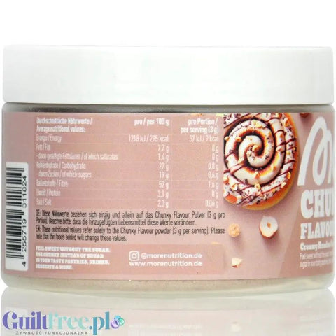 More Nutrition Chunky Flavor Creamy Hazelnut Bun 150g - wegański proszek aromatyzujący o smaku bułaczki z orzechami by More Nutrition (more-nutrition-chunky-flavor-creamy-hazelnut-bun-150g-weganski-aromat-w-proszku)