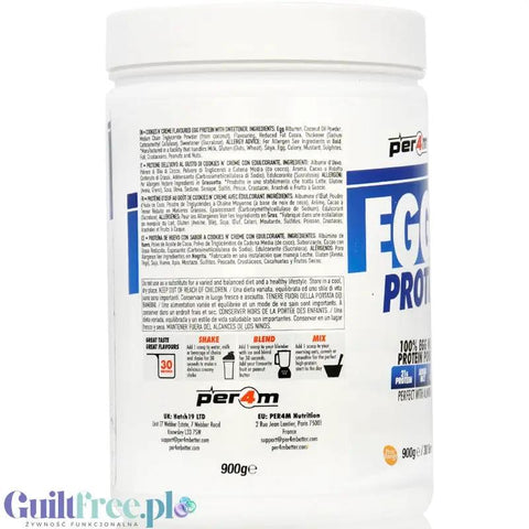per4m® Per4m Egg White Protein Cookies N' Creme - odżywka białkowa z białek jaj albuminy, smak Ciastka z Kremem - Protein Supplements