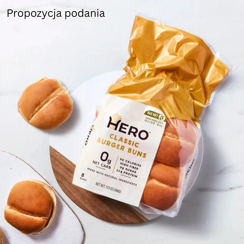 Hero Bread Classic Burger Buns - Keto bułki do burgerów, 8szt, 90kcal by Hero Bread (hero-bread-classic-burger-buns-keto-bulki-do-burgerow-8szt-90kcal)