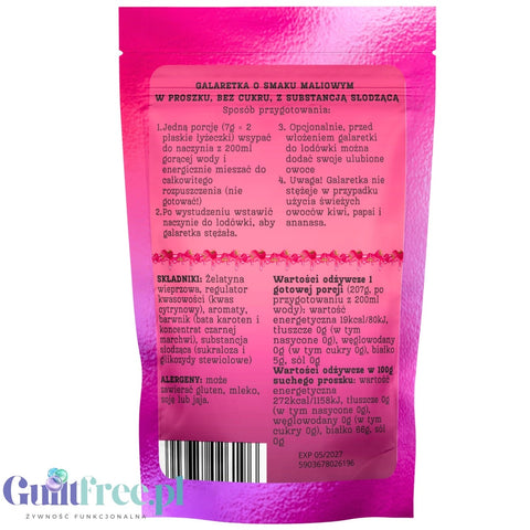 Funky Jelly Raspberry Galaretka Malinowa x 15 porcji - galaretka bez cukru o smaku malinowym by Funky Flavors (funky-jelly-raspberry-galaretka-malinowa-x-15-porcji-galaretka-bez-cukru-o-smaku-malinowym)
