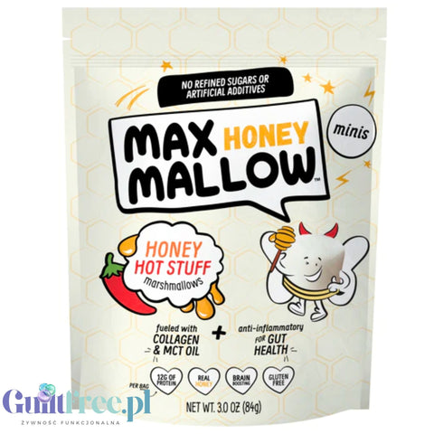 Know Brainer Max Honey Mallow Honey Hot Stuff Mini Marshmallows - pikantne! mini pianki proteinowe z kolaganem i MCT by Know Brainer Foods (know-brainer-max-honey-mallow-honey-hot-stuff-mini-marshmallows-pikantne-mini-pianki-proteinowe-z-kolaganem-i-mct)