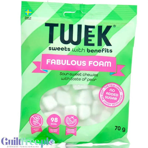 TWEEK Fabulous Foam - błonnikowe kwaśne pianko-żelki gruszkowe bez dodatku cukru 45% mniej kcal by Tweek - Sweets with Benefits (tweek-fabulous-foam-blonnikowe-kwasne-pianko-zelki-gruszkowe-bez-dodatku-cukru-45-mniej-kcal)