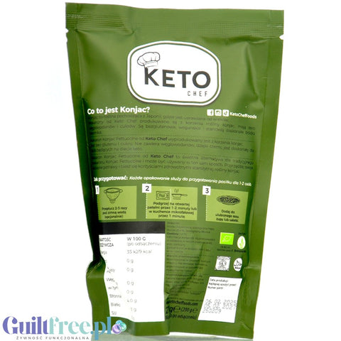Keto Chef Organic Konjac Fettuccine - bio makaron shirataki 9kcal, formuła bezzapachowa by Keto Chef (keto-chef-organic-konjac-fettuccine-bio-makaron-shirataki-9kcal-formula-bezzapachowa)