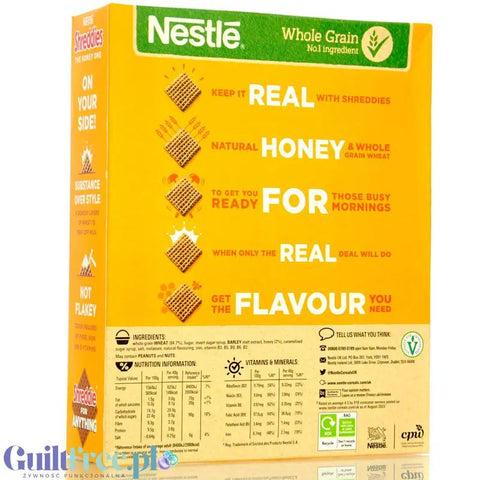 Nestle Shreddies Honey - zawsze chrupiące pełnoziarniste płatki śniadaniowe z miodem i witaminami by Nestlé (nestle-shreddies-honey-zawsze-chrupiace-pelnoziarniste-platki-sniadaniowe-z-miodem)