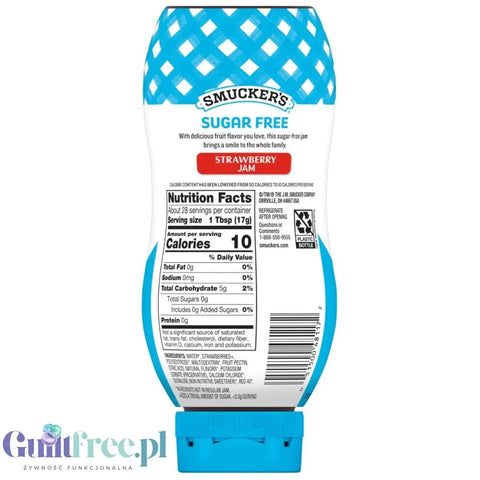 Smucker's Strawberry Jam 0,47KG - dżem truskawkowy bez cukru 80% mniej kalorii w wyciskanej butelce by Smucker's (smucker-s-strawberry-jam-046kg-dzem-truskawkowy-bez-cukru-80-mniej-kalorii-w-wyciskanej-butelce)