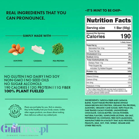 TRUBAR It's Mint to Be Chip - wegański baton proteinowy bez soi, glutenu i słodzików by TRUWOMEN (trubar-it-s-mint-to-be-chip-weganski-baton-proteinowy-bez-soi-glutenu-i-slodzikow)