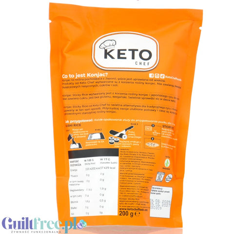 Keto Chef Konjac Sticky Rice - makaron shirataki a la ryż do sushi, formuła bezzapachowa by Keto Chef (keto-chef-organic-konjac-sticky-rice-bio-makaron-shirataki-9kcal-formula-bezzapachowa-ryz-do-sushi)