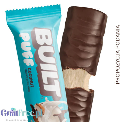 Built Bar Protein Puffs Coconut - proteinowy baton marshmallow w czekoladzie 17g białka & 140kcal by Built (built-bar-protein-puffs-coconut-proteinowy-baton-marshmallow-w-czekoladzie-17g-bialka-140kcal)
