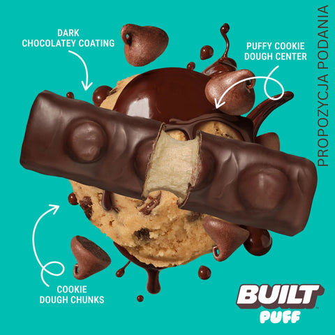 Built Bar Protein Puffs Cookie Dough Chunk - proteinowy baton marshmallow w czekoladzie 17g białka & 140kcal by Built (built-bar-protein-puffs-cookie-dough-chunk-proteinowy-baton-marshmallow-w-czekoladzie-17g-bialka-140kcal)