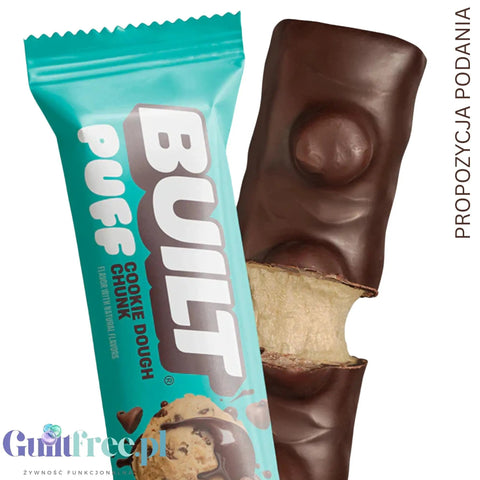 Built Bar Protein Puffs Cookie Dough Chunk - proteinowy baton marshmallow w czekoladzie 17g białka & 140kcal by Built (built-bar-protein-puffs-cookie-dough-chunk-proteinowy-baton-marshmallow-w-czekoladzie-17g-bialka-140kcal)