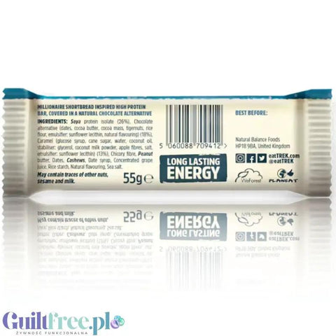 Trek Power Protein Bar Millionaire Shortbread - wegański baton proteinowy 15g białka bez słodzików by Trek (trek-power-protein-bar-millionaire-shortbread-weganski-baton-proteinowy-15g-bialka)