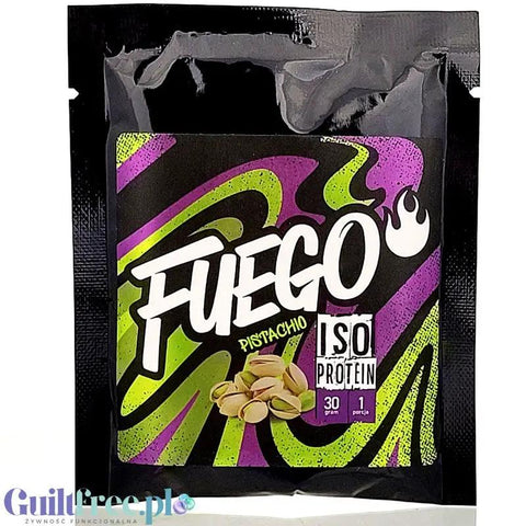 Fuego Iso Protein Pistachio 30g - izolat białek serwatkowych o smaku pisacjowym by Fuego (fuego-iso-protein-pistachio-30g-izolat-bialek-serwatkowych-o-smaku-pisacjowym)