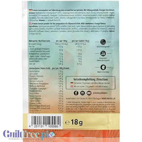 Pro Fuel Clear Protein Vegan Orange - wegański klarowny hydrolizat, lekka odżywka białkowa ze stewią by Pro Fuel (pro-fuel-clear-protein-vegan-orange-weganski-klarowny-hydrolizat-lekka-odzywka-bialkowa-ze-stewia)