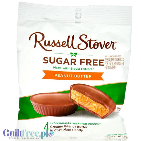 Russell Stover Miniature Peanut Butter Cups with Stevia - Miseczki czekoladowe z masłem orzechowym bez cukru by Russel Stover (russell-stover-miniature-peanut-butter-cups-with-stevia-miseczki-czekoladowe-z-maslem-orzechowym-bez-cukru-2)
