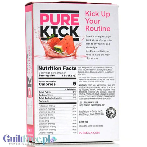 Pure Kick Hydration Strawberry Watermelon - sugar-free sachets, instant drink with caffeine, vitamins and electrolytes