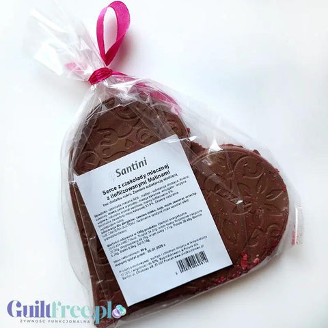 Santini Serce - kunsztowna mleczna czekolada bez cukru z malinami by Santini (santini-serce-kunsztowna-mleczna-czekolada-bez-cukru-z-malinami)