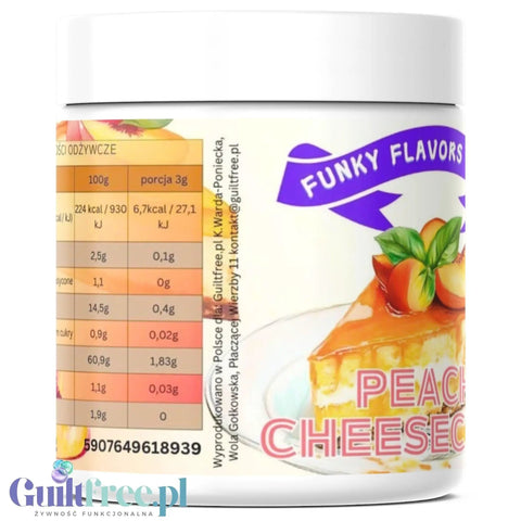 Funky Flavors Splash Peach Cheesecake 50g - smakowy słodzik w proszku, smak Sernika z Brzoskwiniami by Funky Flavors (funky-flavors-splash-peach-cheesecake-50g-smakowy-slodzik-w-proszku-smak-sernika-z-brzoskwiniami)