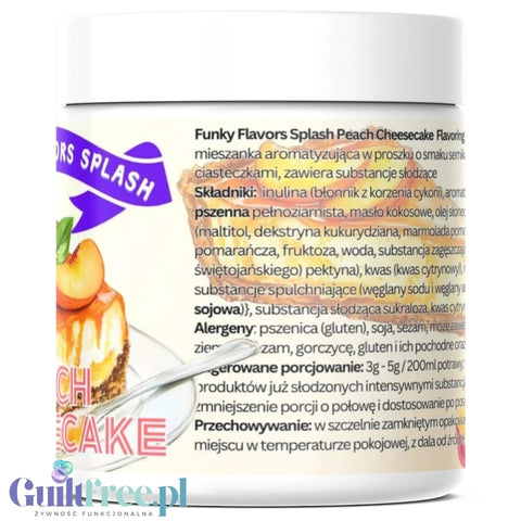 Funky Flavors Splash Peach Cheesecake 50g - smakowy słodzik w proszku, smak Sernika z Brzoskwiniami by Funky Flavors (funky-flavors-splash-peach-cheesecake-50g-smakowy-slodzik-w-proszku-smak-sernika-z-brzoskwiniami)