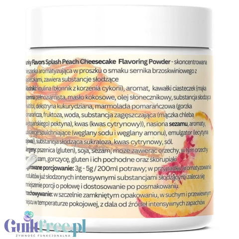 Funky Flavors Splash Peach Cheesecake 50g - smakowy słodzik w proszku, smak Sernika z Brzoskwiniami by Funky Flavors (funky-flavors-splash-peach-cheesecake-50g-smakowy-slodzik-w-proszku-smak-sernika-z-brzoskwiniami)