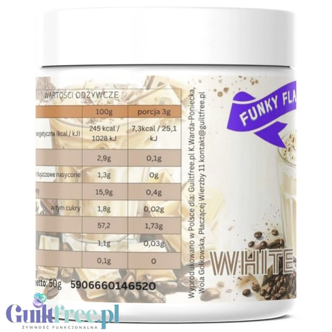 Funky Flavors Splash White Mocha 50g - aromat słodzący w proszku bez cukru, smak kawy z białą czekoladą by Funky Flavors (funky-flavors-splash-white-mocha-50g-aromat-slodzacy-w-proszku-bez-cukru-smak-kawy-z-biala-czekolada)