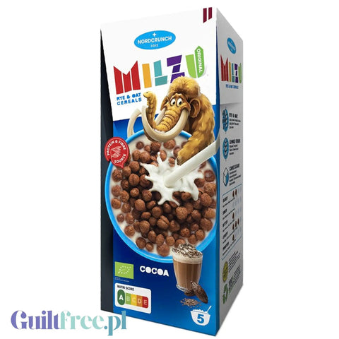Milzu Cocoa - organiczne płatki zbożowe, kulki żytnio-owsiane z kakao i białkiem grochu by Milzu (milzu-cocoa-organiczne-platki-zbozowe-kulki-zytnio-owsiane-z-kakao-i-bialkiem-grochu)