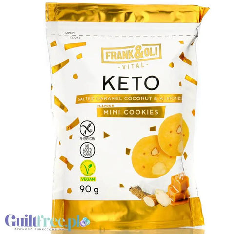 Frank & Oli Vital Keto Mini Cookies, Solony Karmel, Kokos & Migdały - wegańskie miękkie ciasteczka bez dodatku cukru by Frank & Oli (frank-oli-vital-keto-mini-cookies-solony-karmel-kokos-migdaly-weganskie-miekkie-ciasteczka-bez-dodatku-cukru)