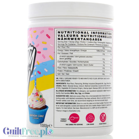 Naughty Boy Cream of Rice, Birthday Cake 1kg - kleik ryżowy bez cukru, regeneracyjny posiłek treningowy, Tort Urodzinowy by Naughty Boy (naughty-boy-cream-of-rice-birthday-cake-1kg-kleik-ryzowy-bez-cukru-regeneracyjny-posilek-treningowy-tort-urodzinowy)