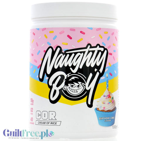 Naughty Boy Cream of Rice, Birthday Cake 1kg - kleik ryżowy bez cukru, regeneracyjny posiłek treningowy, Tort Urodzinowy by Naughty Boy (naughty-boy-cream-of-rice-birthday-cake-1kg-kleik-ryzowy-bez-cukru-regeneracyjny-posilek-treningowy-tort-urodzinowy)
