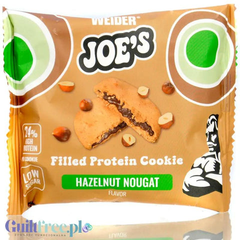 Weider Joe's Filled Protein Cookie Hazelnut Nougat - ciastko proteinowe z nadzieniem o smaku nugatu orzechowego by WEIDER® (weider-joe-s-filled-protein-cookie-hazelnut-nougat-ciastko-proteinowe-z-nadzieniem-o-smaku-nugatu-orzechowego)