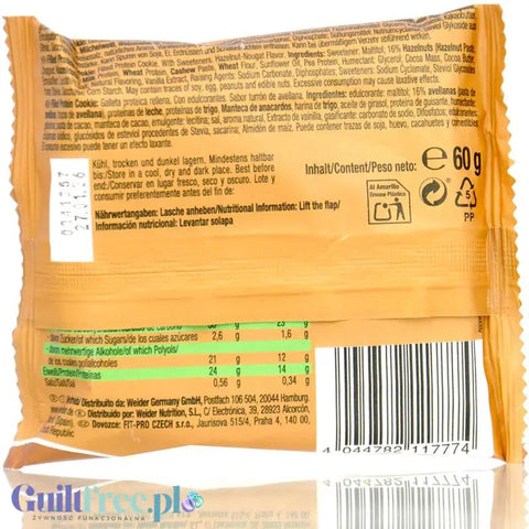 Weider Joe's Filled Protein Cookie Hazelnut Nougat - ciastko proteinowe z nadzieniem o smaku nugatu orzechowego by WEIDER® (weider-joe-s-filled-protein-cookie-hazelnut-nougat-ciastko-proteinowe-z-nadzieniem-o-smaku-nugatu-orzechowego)