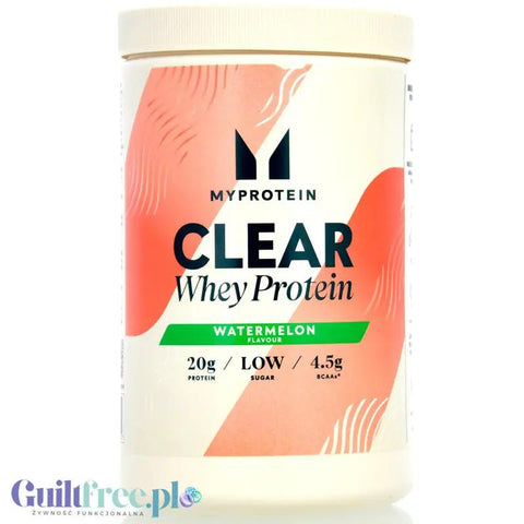 MyProtein Clear Whey Protein Watermelon - klarowny, lekki hydrolizat o smaku arbuza, 20g białka by My Protein (myprotein-clear-whey-protein-watermelon-klarowny-lekki-hydrolizat-o-smaku-arbuza-20g-bialka)