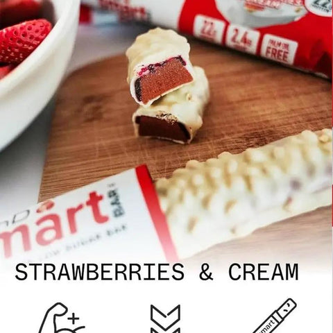 Phd Smart Bar White Chocolate Strawberries & Cream - baton proteinowy bez cukru z karmelem truskawkowym i białą czekoladą by PhD (phd-smart-bar-white-chocolate-strawberries-cream-baton-proteinowy-bez-cukru-z-karmelem-truskawkowym-i-biala-czekolada)