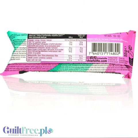 Chiefs Protein Bar Birthday Cake - baton proteinowy, Tort Urodzinowy, 20g białka & 200kcal by Chiefs (chiefs-protein-bar-birthday-cake-baton-proteinowy-tort-urodzinowy-20g-bialka-200kcal)