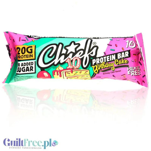 Chiefs Protein Bar Birthday Cake - baton proteinowy, Tort Urodzinowy, 20g białka & 200kcal by Chiefs (chiefs-protein-bar-birthday-cake-baton-proteinowy-tort-urodzinowy-20g-bialka-200kcal)