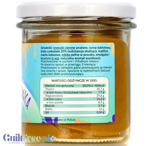 Krukam Czekokrówka Biała Czekolada - pasta arachidowa z białą czekoladą bez dodatku cukru by KruKam (krukam-czekokrowka-biala-czekolada-pasta-arachidowa-z-biala-czekolada-bez-dodatku-cukru)