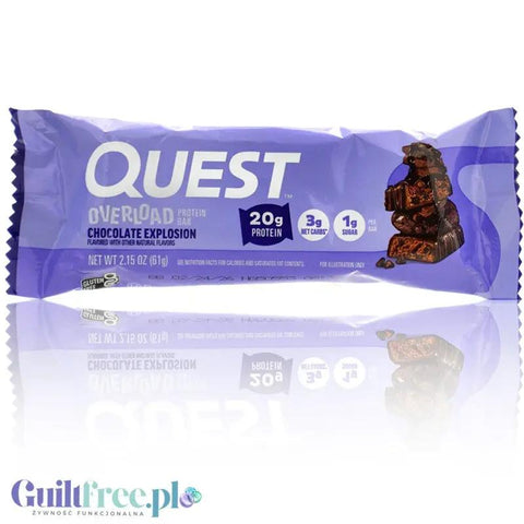 Quest Overload Chocolate Explosion BOX 12 szt - baton proteinowy bez cukru i maltitolu, smak Brownie & Czekolada by Quest Nutrition (quest-overload-chocolate-explosion-box-12-szt-baton-proteinowy-bez-cukru-i-maltitolu-smak-brownie-czekolada)