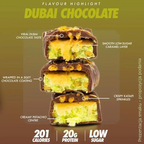 Per4m Protein Bar Dubai Chocolate - baton białkowy 20g białka, smak dubajska czekolada by per4m® (per4m-protein-bar-dubai-chocolate-baton-bialkowy-20g-bialka-smak-dubajska-czekolada)