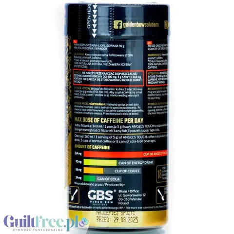 GBS Angel's Touch Biała Czekolada 90g - kawa liofilizowana rozpuszczalna o podwyższonej zawartości kofeiny by Golden Bow Solutions (gbs-angel-s-touch-biala-czekolada-90g-kawa-liofilizowana-rozpuszczalna-o-podwyzszonej-zawartosci-kofeiny)
