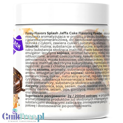 Funky Flavors Splash Jaffa Cake 50g - skoncentrowany aromat słodzący w proszku Biszkoptów z Galaretką Pomarańczową i Czekoladą by Funky Flavors (funky-flavors-splash-jaffa-cake-50g-skoncentrowany-aromat-slodzacy-w-proszku-biszkoptow-z-galaretka-pomaranczowa-i-czekolada)