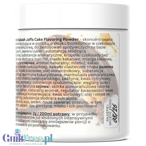 Funky Flavors Splash Jaffa Cake 50g - skoncentrowany aromat słodzący w proszku Biszkoptów z Galaretką Pomarańczową i Czekoladą by Funky Flavors (funky-flavors-splash-jaffa-cake-50g-skoncentrowany-aromat-slodzacy-w-proszku-biszkoptow-z-galaretka-pomaranczowa-i-czekolada)