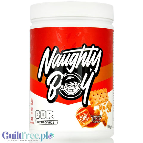 Naughty Boy Cream of Rice, Caramel Biscuit 1kg - kleik ryżowy bez cukru, regeneracyjny posiłek treningowy, Karmelowe ciasteczko by Naughty Boy (naughty-boy-cream-of-rice-caramel-biscuit-1kg-kleik-ryzowy-bez-cukru-regeneracyjny-posilek-treningowy-karmelowe-ciasteczko)