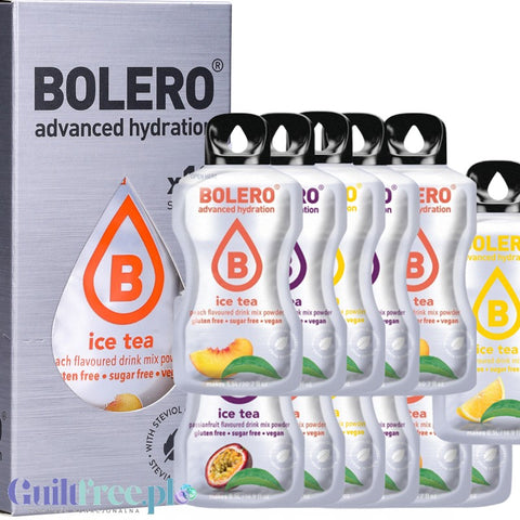 Bolero Ice Tea Drink Mix 12 saszetek po 8g, 3 różne smaki Mrożona Herbata (Cytryna, Brzoskwinia, Marakuja) by Bolero Drink (bolero-ice-tea-drink-mix-12-saszetek-po-8g-3-rozne-smaki-mrozona-herbata-cytryna-brzoskwinia-marakuja)