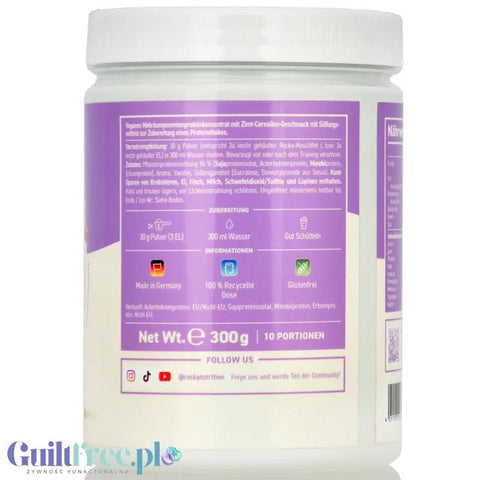 Rocka Nutrition Protein Shake Cinnamon Cereal 300g - wegańska odżywka białkowa, smak Płatki Cynamonowe by Rocka Nutrition (rocka-nutrition-protein-shake-cinnamon-cereal-300g-weganska-odzywka-bialkowa-smak-platki-cynamonowe)
