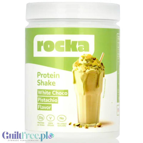 Rocka Nutrition Protein Shake White Choco Pistachio 300g - wegańska odżywka białkowa o smaku białej czekolady z pistacją by Rocka Nutrition (rocka-nutrition-no-whey-white-choco-pistachio-300g-weganska-odzywka-bialkowa-o-smaku-bialej-czekolady-z-pistacja)
