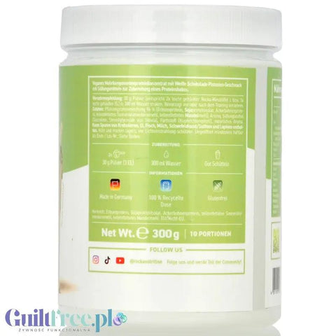 Rocka Nutrition Protein Shake White Choco Pistachio 300g - wegańska odżywka białkowa o smaku białej czekolady z pistacją by Rocka Nutrition (rocka-nutrition-no-whey-white-choco-pistachio-300g-weganska-odzywka-bialkowa-o-smaku-bialej-czekolady-z-pistacja)
