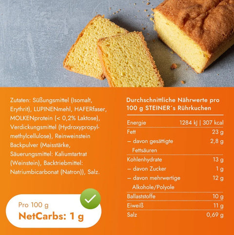 Steiner's Low(er) Carb Rührkuchen - mix do wypieku ciasta ucieranego bez cukru, glutenu i laktozy by Steiner's Low Carb (steiner-s-lower-carb-ruehrkuchen-mix-do-wypieku-ciasta-ucieranego-bez-cukru-glutenu-i-laktozy)