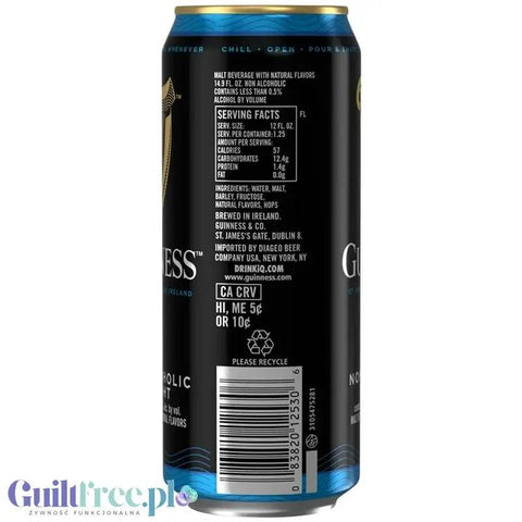 Guinness 0.0% Alcohol Free Draught Stout - ciemne piwo bezalkoholowe import by Guinness (guinness-00-alcohol-free-draught-stout-ciemne-piwo-bezalkoholowe-import)